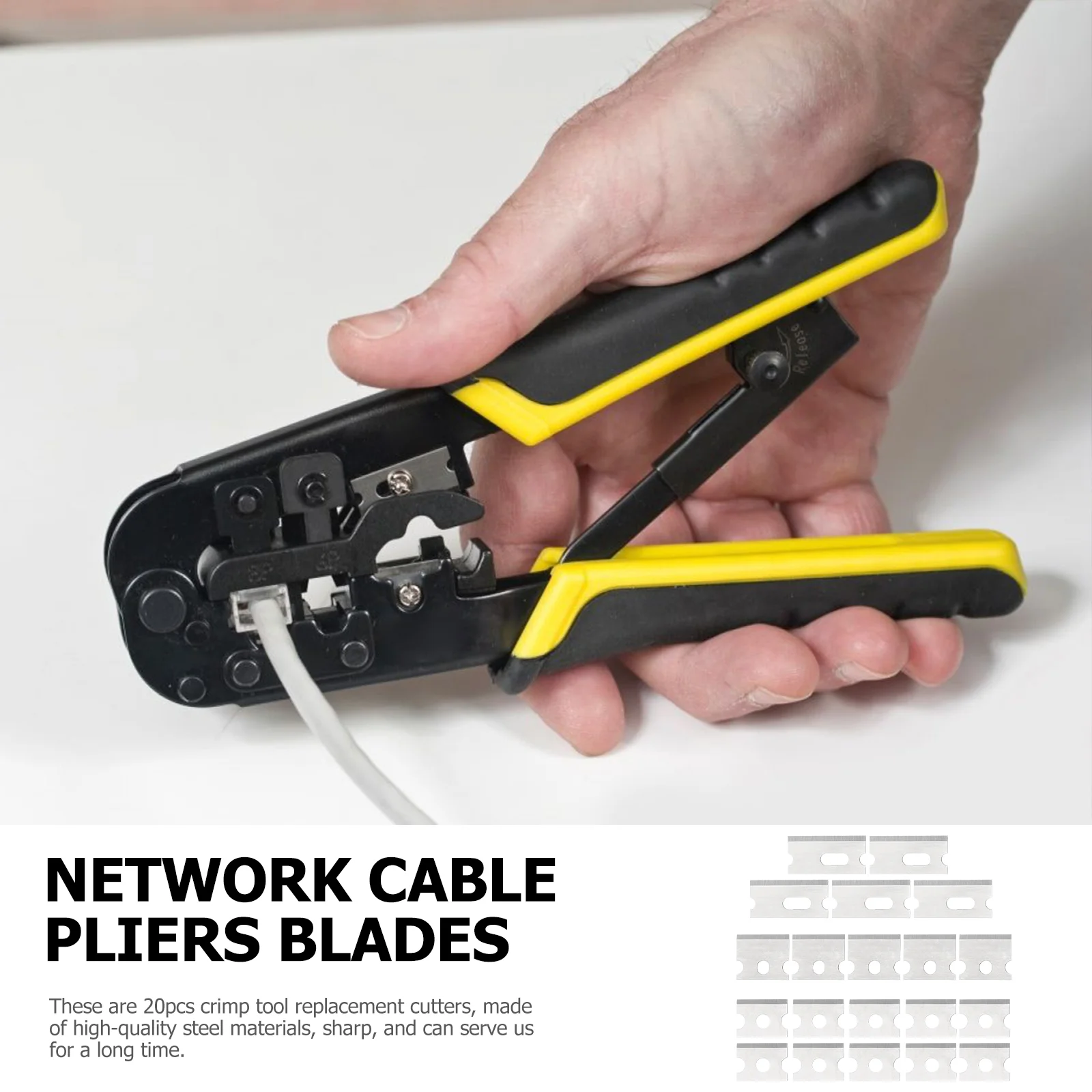 20 Crimping Wire Cutters Service Life Simple Installation Network Cable Pliers Blades Replacement Tools