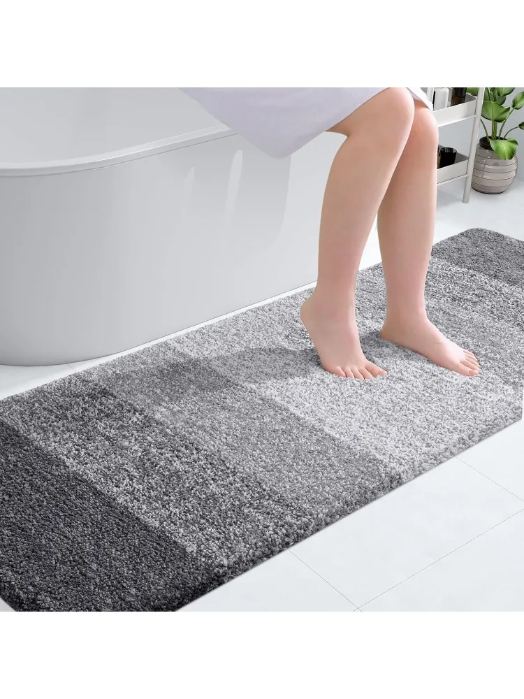 Bathroom Rug Mat 70x24, Extra Soft and Absorbent Microfiber Bath Rugs, Non-Slip Plush Shaggy Bath Carpet Runner Machine Wash Dry