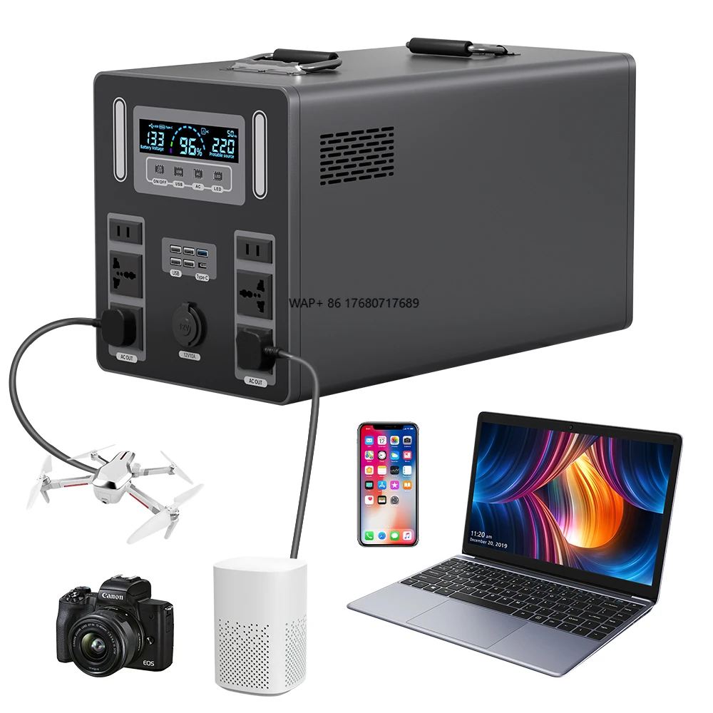 

ZD Lifepo4 Батарея 1500 Вт 2000 Вт 3000 Вт Солнечная мобильная электростанция Портативный бесшумный генератор для наружного электрооборудования