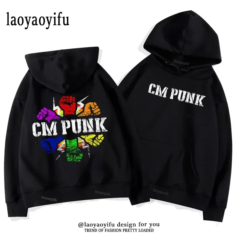 Sudadera con capucha clásica de manga larga para hombre, ropa de calle, Punk, luchador profesional americano, ropa de otoño