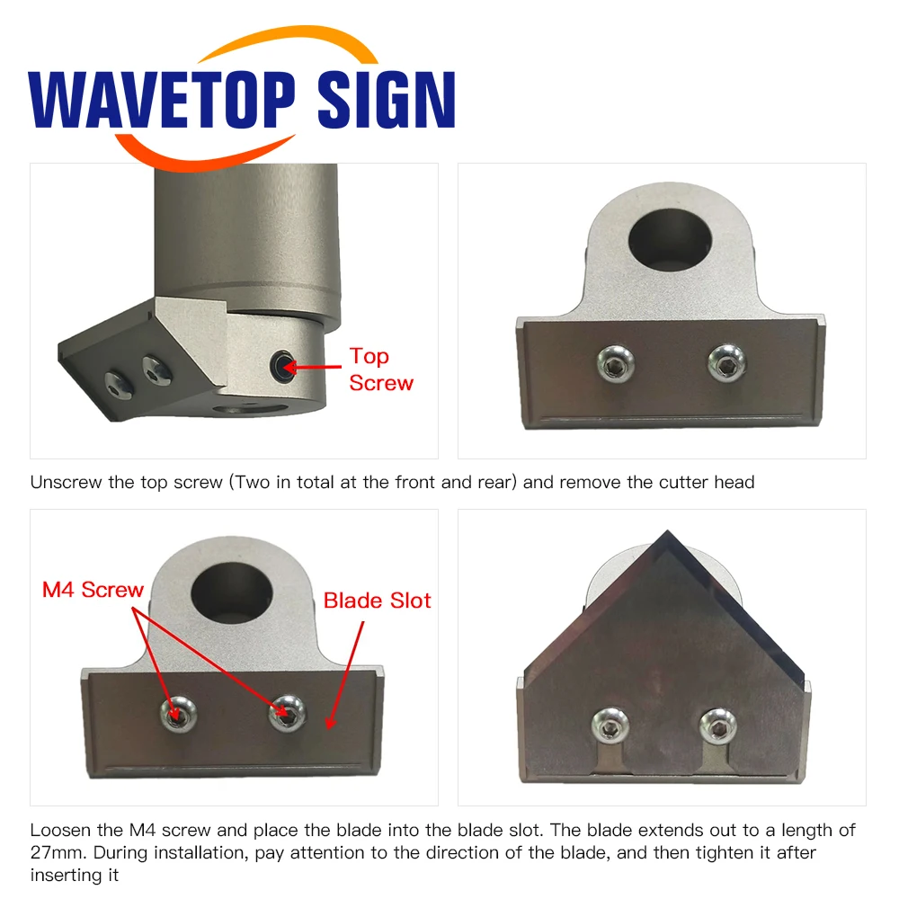 WaveTopSign CNC cortador de cuchillos oblicuo de borde igual, cabezal de cuchillo vibratorio de 20mm de espesor, tablero de panal de PVC de vidrio suave, tablero KT