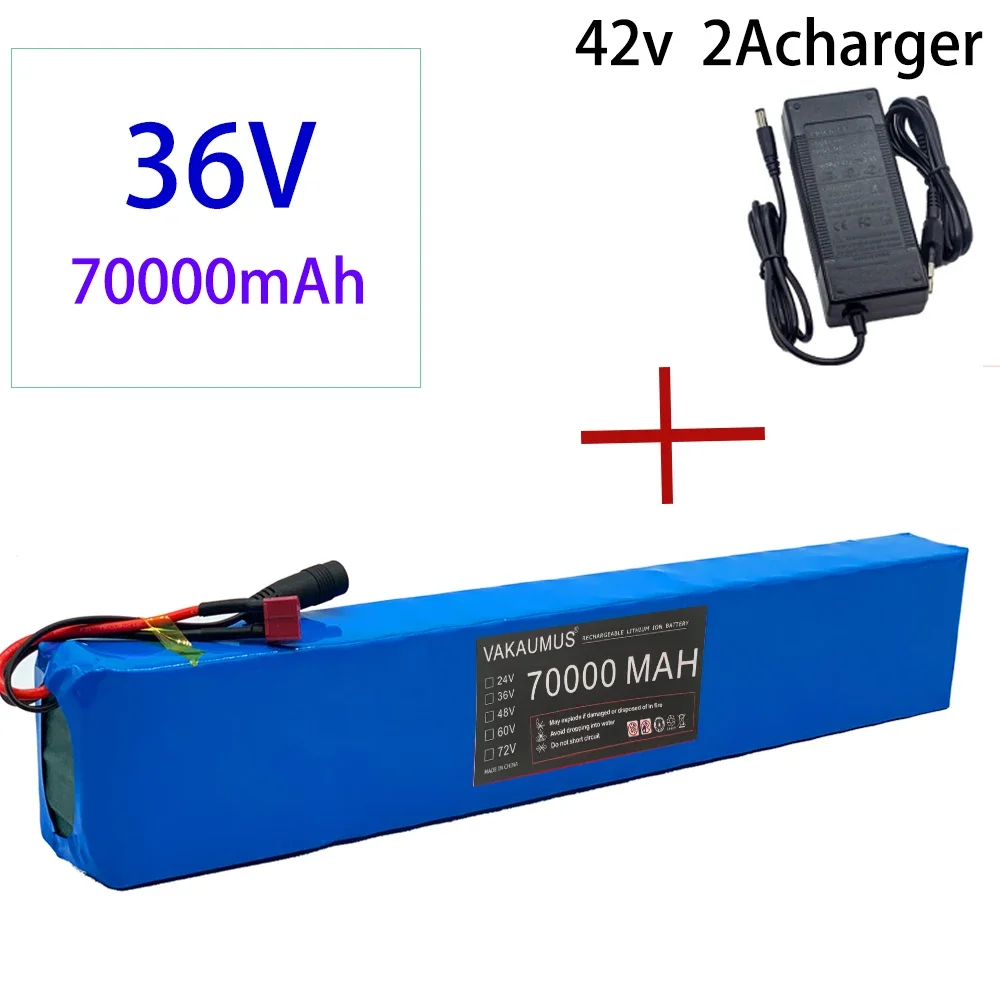 10S4P 70Ah 18650 lithium-ion battery pack electric bicycle engine 600W high-power battery with charger 36V scooter battery