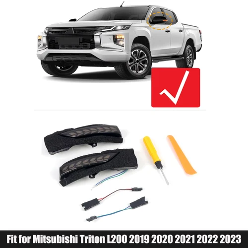 Para Mitsubishi Triton L200 2019 2020 2021 2022 2023 lámparas de señal de giro dinámicas de estilo de coche luces LED secuenciales de espejo lateral