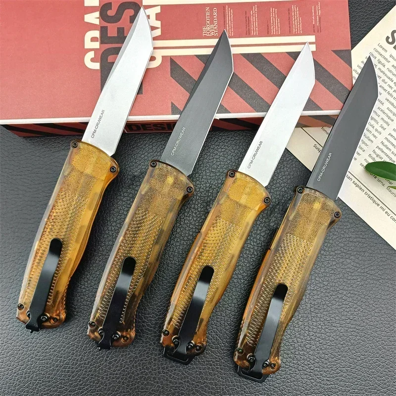 New BM 5370 Shootout Survival Pocket Knife D2 Tanto Blade PEI Handle Tactical Outdoor Camping Multi-hunting EDC Tools