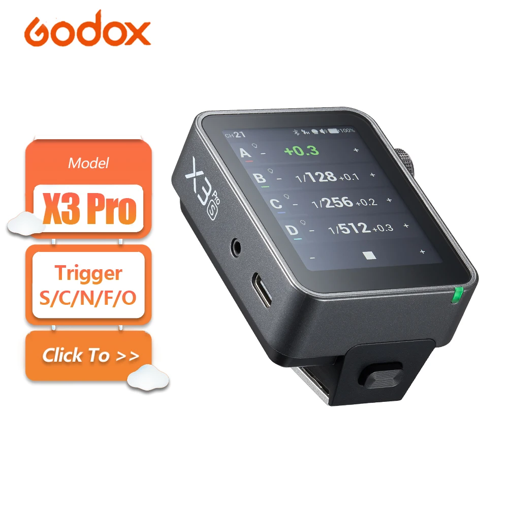 

Godox X3 Pro Portable TTL Wireless Camera Flash Trigger with High Speed Sync for Sony Canon Nikon Fujifilm Olympus Camera