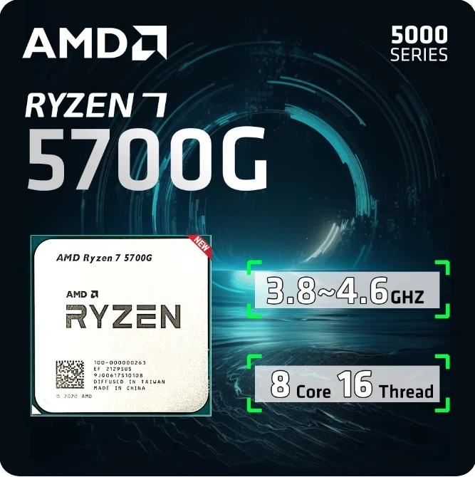 Processor AMD Ryzen 7 5700G Scattered CPU 8-Core 16 Thread 3.8GHz 65W AM4 Interface Suitable