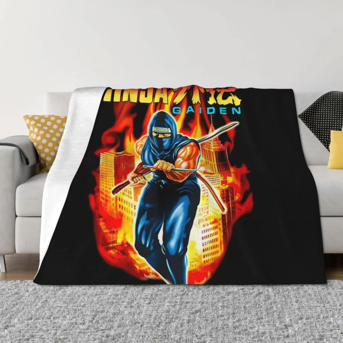 

NINJA GAIDEN BOX ART Throw Blanket manga Stuffeds Plaid on the sofa Summer Blankets