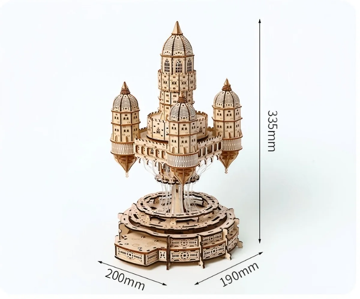 مدينة OUZEY العائمة في الغيوم DIY، نموذج معماري خشبي ثلاثي الأبعاد، مجموعة بناء إمبراطورية السماء للبالغين