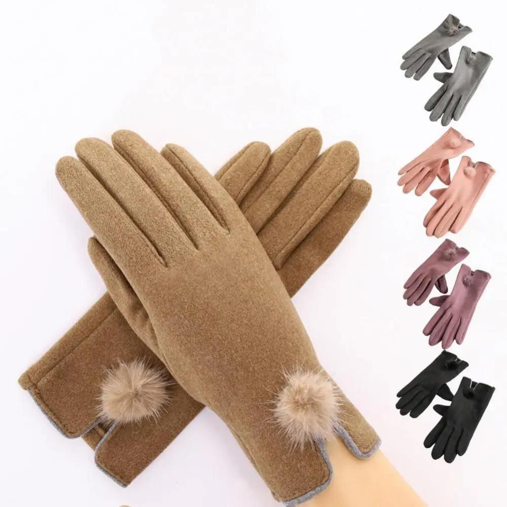 New Fashion German Velvet Gloves Outdoor Winter Cold Weather Gloves Touch Screens Women Thermal Gloves