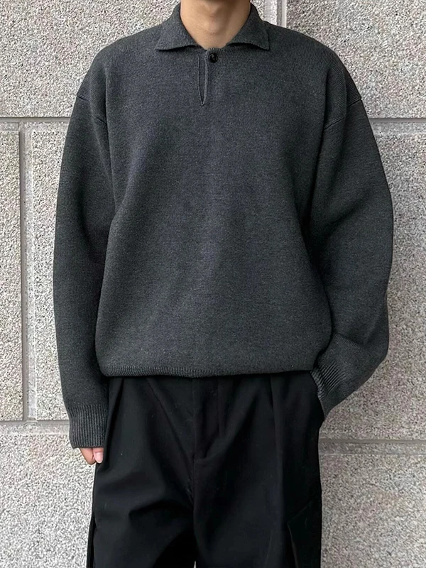 

Мужской вязаный свитер в американском ретро-стиле с воротником, осенне-зимний, из высококачественного фланеля, теплый и комфортный...