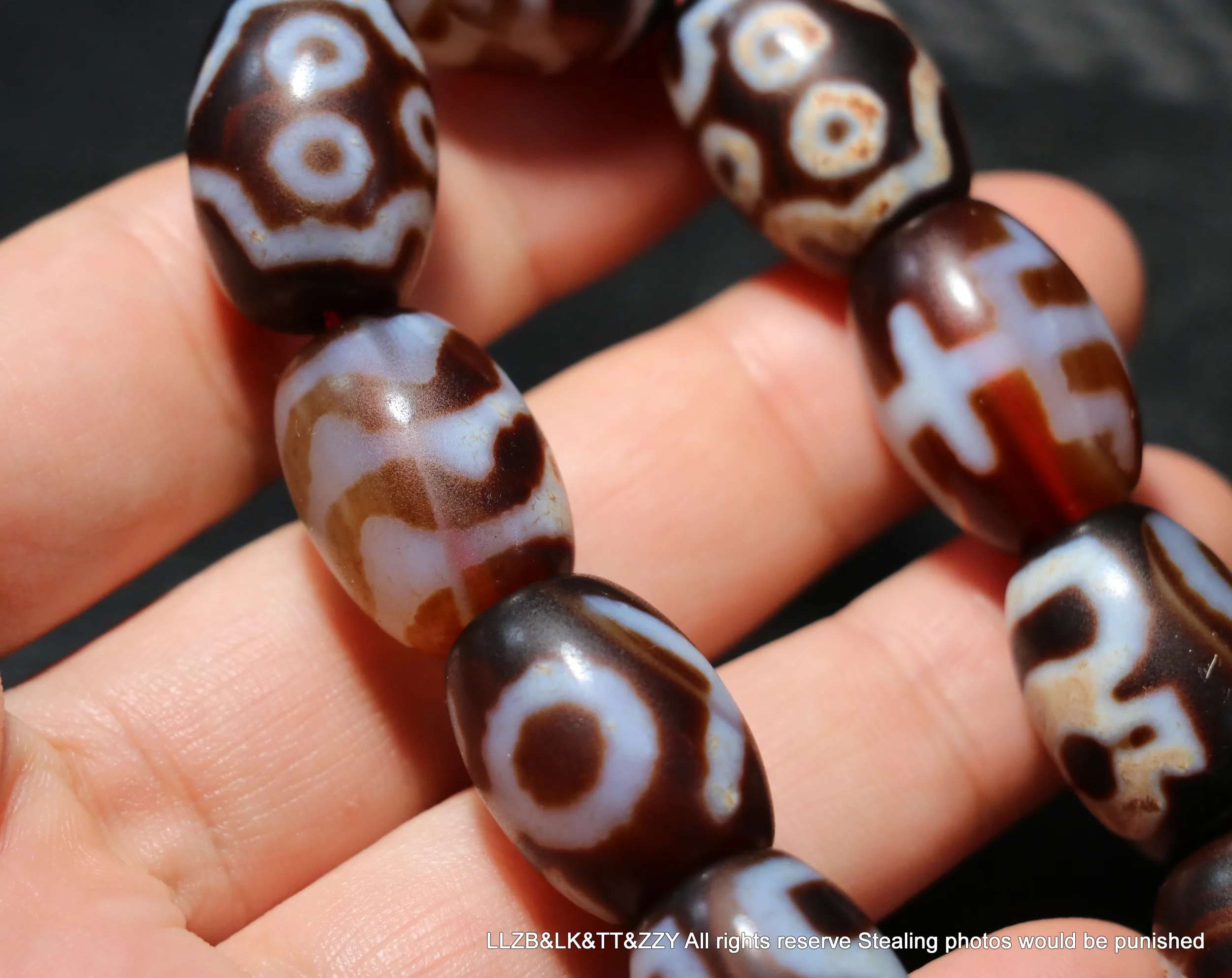 

Unique Style Set of 10 Magic Energy Tibetan old Agate Multiple Symbols Daluo dZi Bead Amulet LKbrother Talisman UPS0930Qs