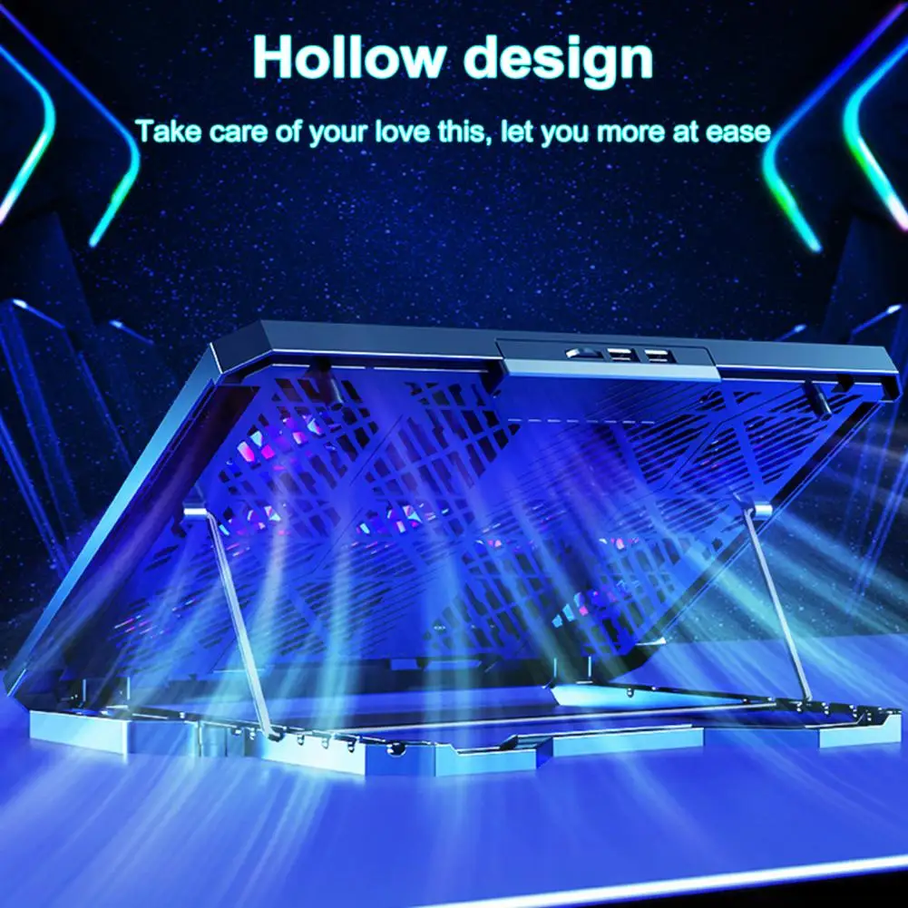 حامل كمبيوتر محمول للمروحة هادئ للغاية ، وسادة قابلة للتعديل ، 8 مراوح لتدفق الهواء القوي ، ضوضاء منخفضة ، يعمل بمنفذ USB ، كمبيوتر محمول