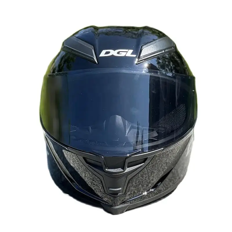 Motorrad-Integral-Motorradhelm, Reitspoiler, Unisex-Helm, Casque DOT-zugelassener, heller schwarzer Helm der Marke DGL