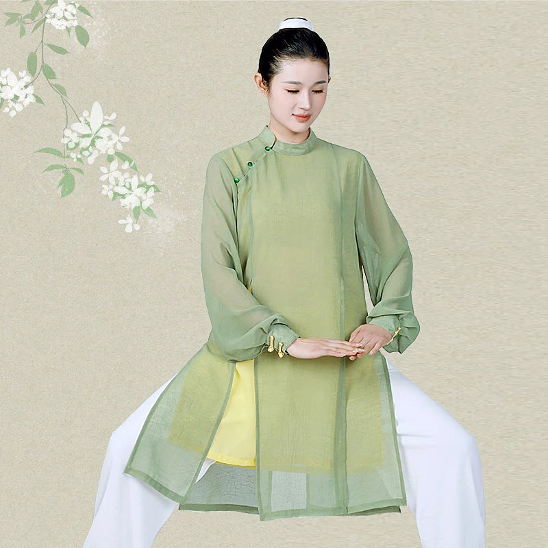 2025 Women Tai Chi Suit New Arrival Cross-over Collar Premium Quality Martial Arts Training Wear for Baduanjin Youthful Chinese