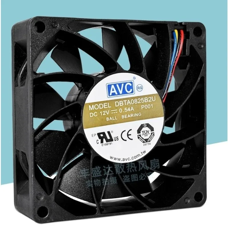 New Fan for AVC DBTA0825B2U 8025 12V 0.54A Large Air Volume PWM Server Cooling Fan 8CM 80 * 80 * 25MM