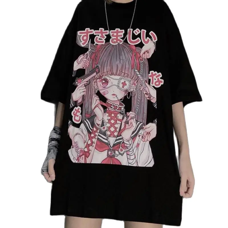 Women's T Shirts 2022 Summer Loose Oversized T Shirts Women Y2k Streetwear Ladies Tops Short Sleeve T Shirts Harajuku Clothing