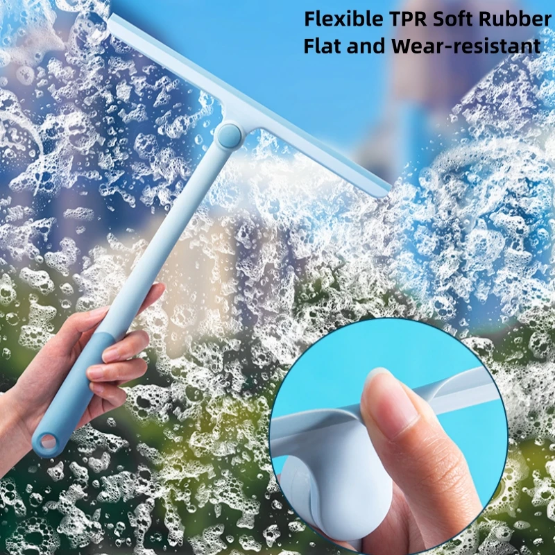 

360-degree Rotate T-shaped Glass Water Wiper Bathroom Toilet Mirror Window Cleaning Brush Household Mini Window Wiper Cleaning