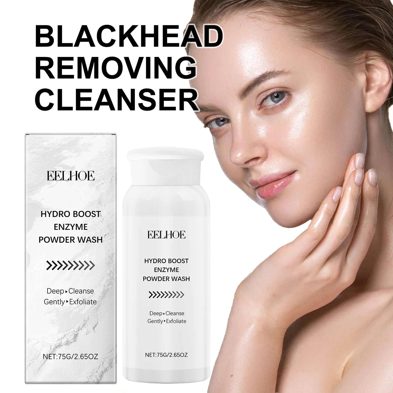 Enzima en polvo para lavar el rostro, limpiador, polvo exfoliante con bromelina AHA, desbloquea suavemente los poros, Reduce los puntos negros para una piel suave, 75g