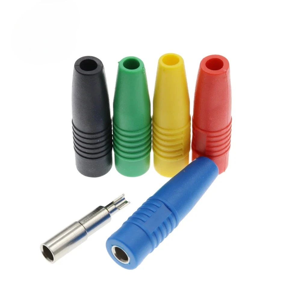 4MM Banana Female Insulated Jack Plug Wire Solder Connector Brass