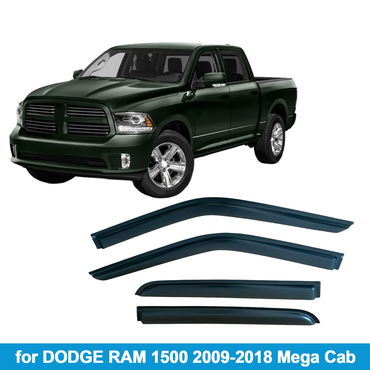 

Оконный козырек для DODGE RAM 1500 2009-2018 Mega Cab, защита от дождя, боковой дефлектор, защита от атмосферных воздействий, лента для наружного крепления
