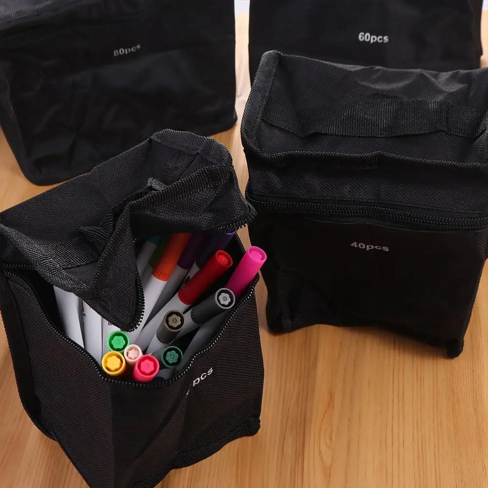 grande capacidade art marker pen storage bolsa canvas marker pen organizer folding square marker pouch artista 01