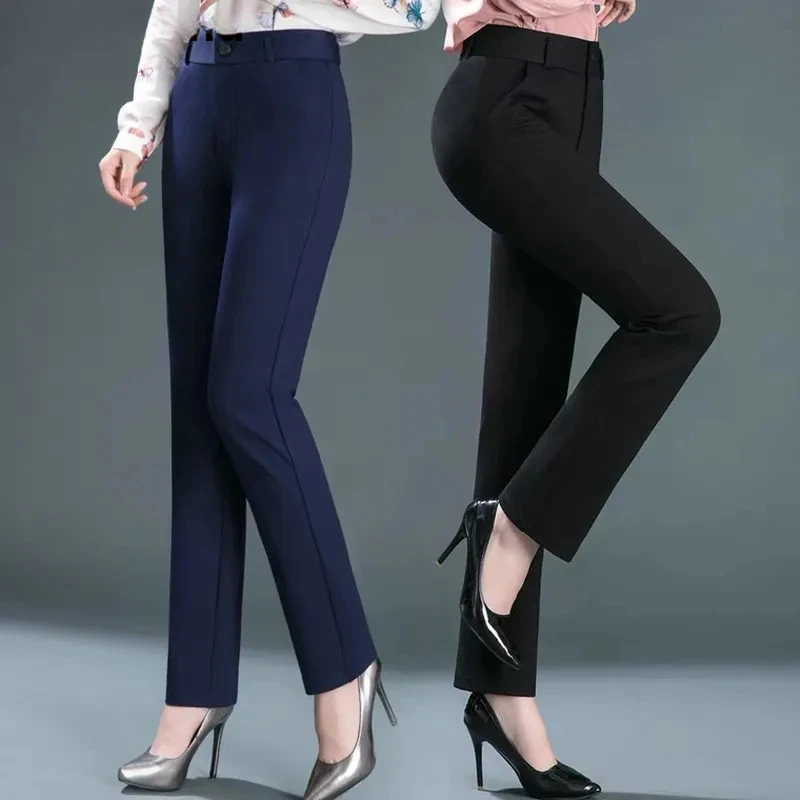 

Basic OL Trousers Oversized 4XL Casual High Waist Pencil Streetwear Pant Korean Slim Spodnie Spring Fall Women Office Pantalones