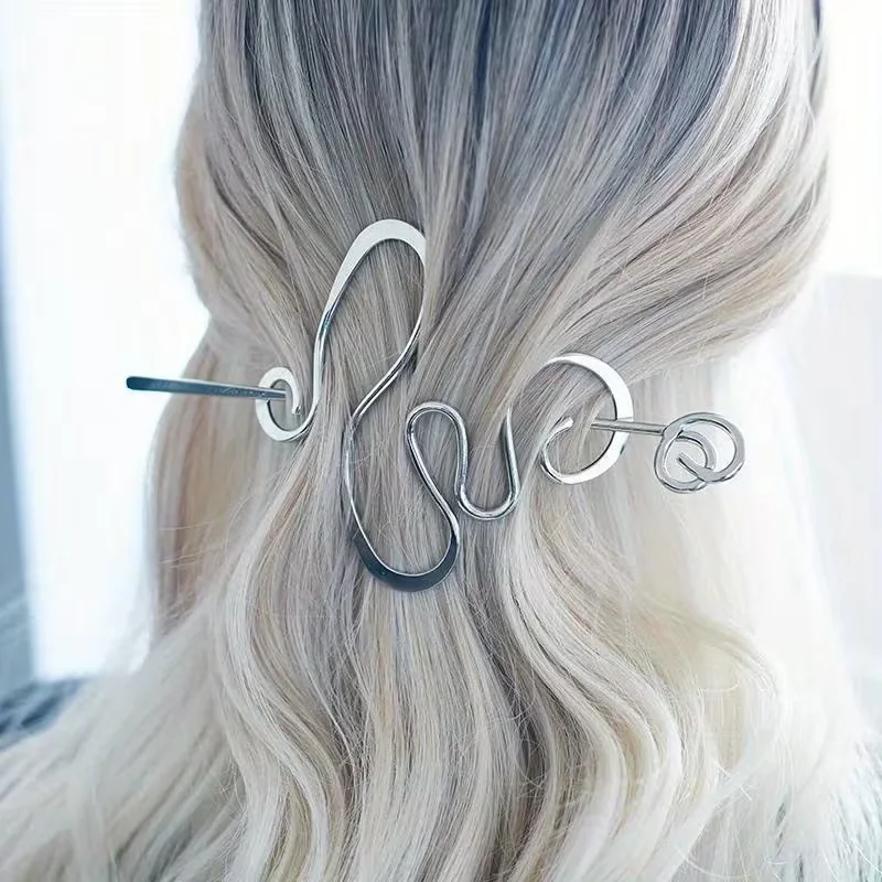 Schlichtes Design, unregelmäßig geformte Haarspange aus Legierung, vielseitiger und eleganter Haarschmuck für Damen im Alltag. – Detail 6