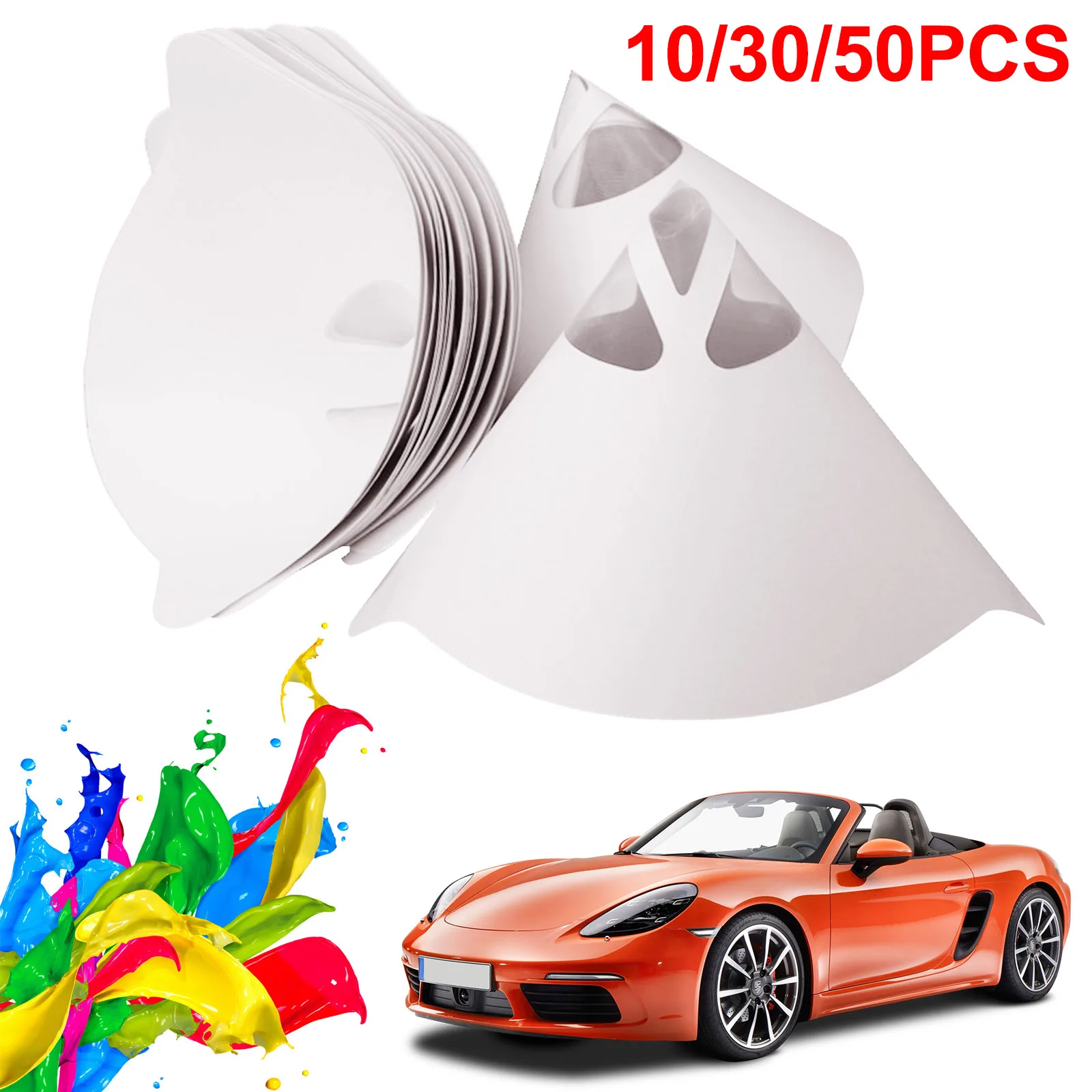 Car Paint Spray Mesh Paper Filter Purifying Straining Funnel Disposable Paint Filter Conical Nylon Micron Paper Funnels Tools