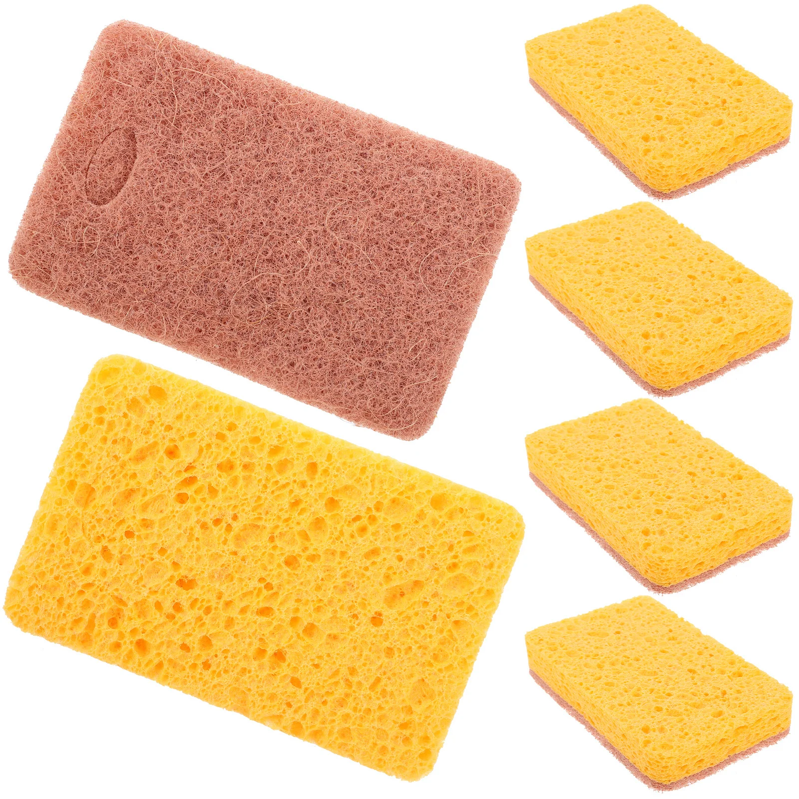 

6Pcs Compact Cleaning Sponge Multi Function Kitchen Household Dishwashing Cloth Durable Scrub Sponge Cleaning Accessories