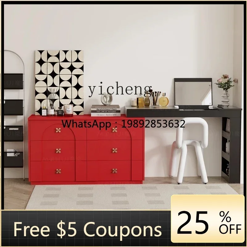 

U6 medieval style bedroom dresser chest cabinet integrated flip mirror makeup table multi-function