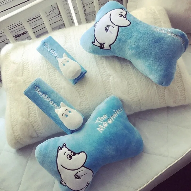New Cartoon Moomins Popular Car Seat Belt Shoulder Cover Soft Neck Rest Pillow Lovely Style Practical Car Interior Decorations view 5