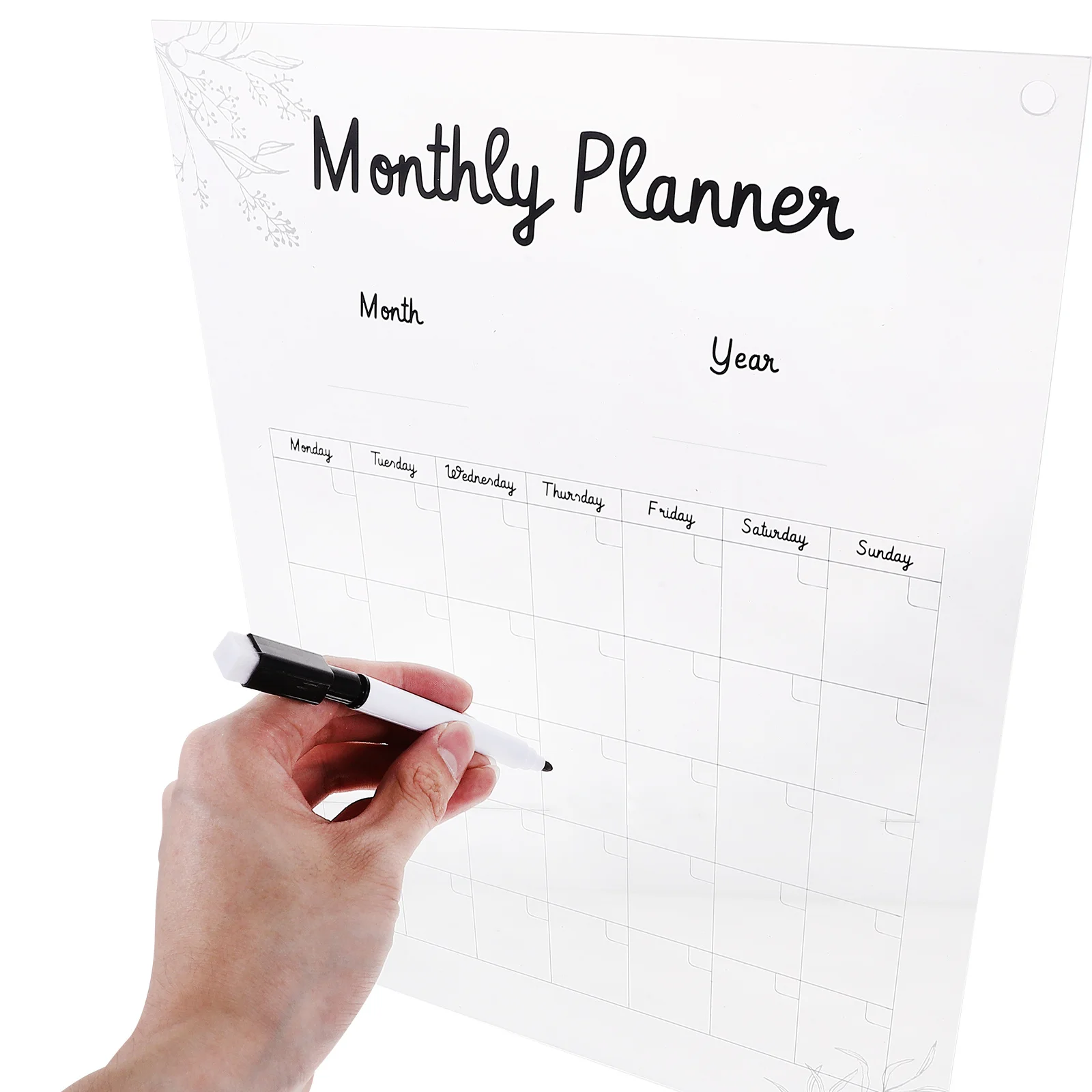 

1 set 1 Set Of Acrylic Memo Clear Erasable Message Board For Door Wall Hanging Sign Home Office Cafe Planning Board Pendant