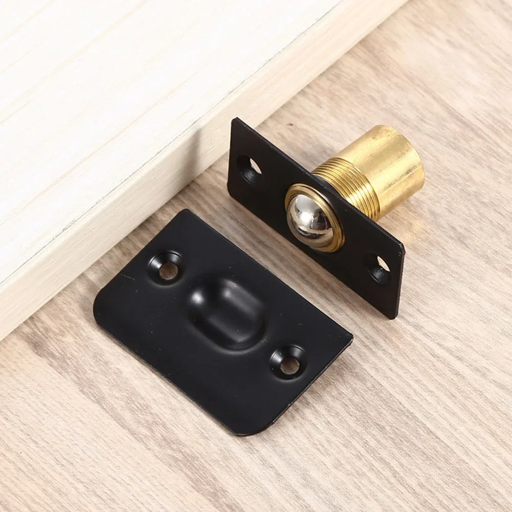 Adjustable Spring Loaded Invisible Door Ball Catch Latch Lock With Copper And Stainless Steel For Wooden Cabinets