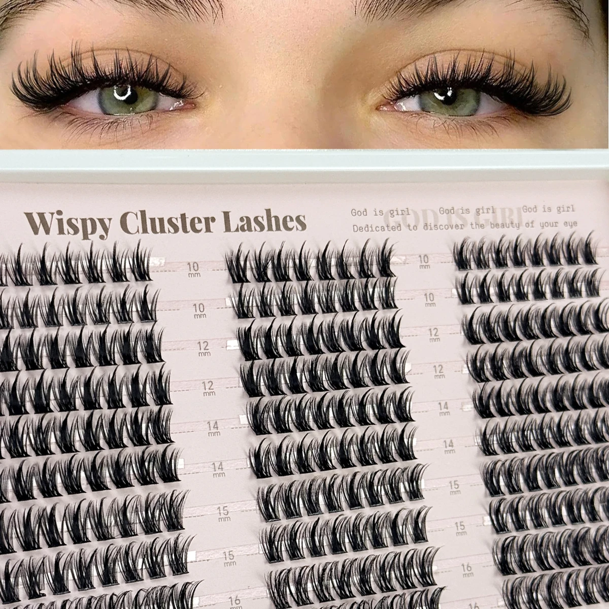 30 Reihen 240 Stück Wimpernbüschel, Volumen-Wimpernbüschel mit Spikes, Wimpernverlängerung, Wispy Spiky Einzelwimpern, DIY-Wimpernverlängerung – Detail 7