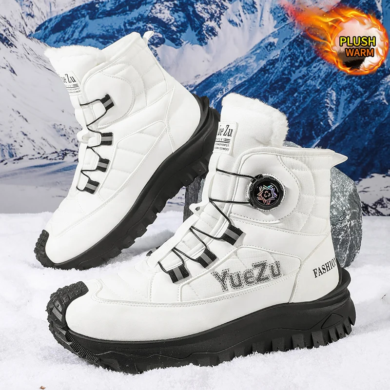 

New Warm Plush Women's Snow Boots Fashion Outdoor Women Boots Platform Anti-Slip Hiking Boots Waterproof Winter Warm Ankle Boots