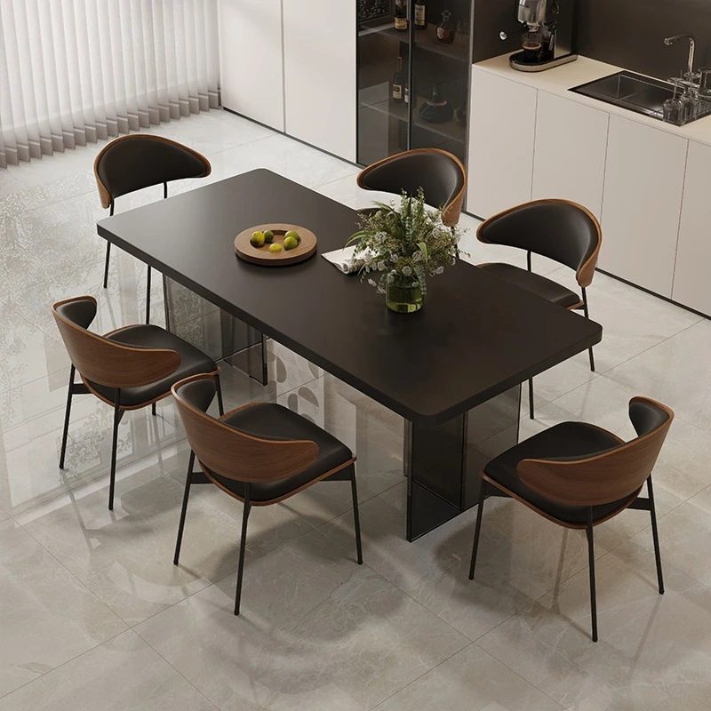 retro high-end dining table modern simple thickened slate Dining table household luxury comedores de 4 sillas kitchen furniture