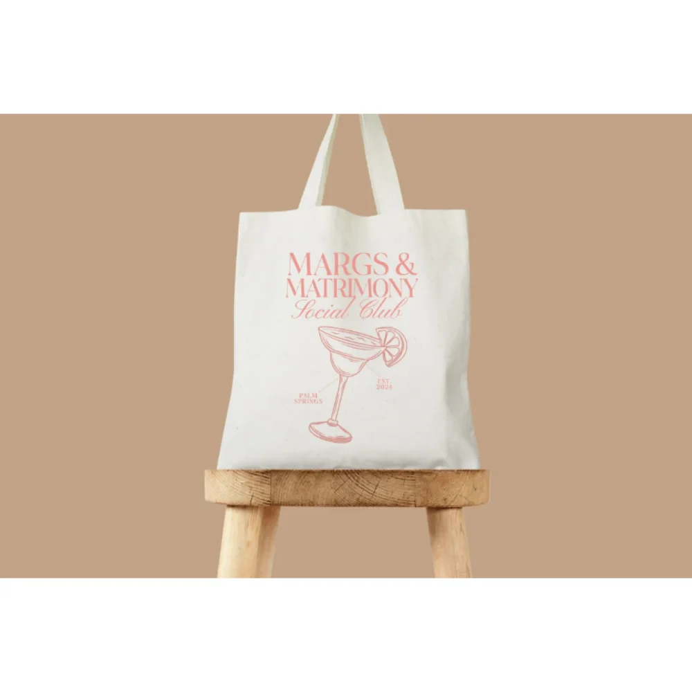 Custom Bridesmaid Hand Gifts Bag,Custom Margs And Matrimony Tote-Pool Bachelorette-Hangover Kit Bag-Trendy Bachelo