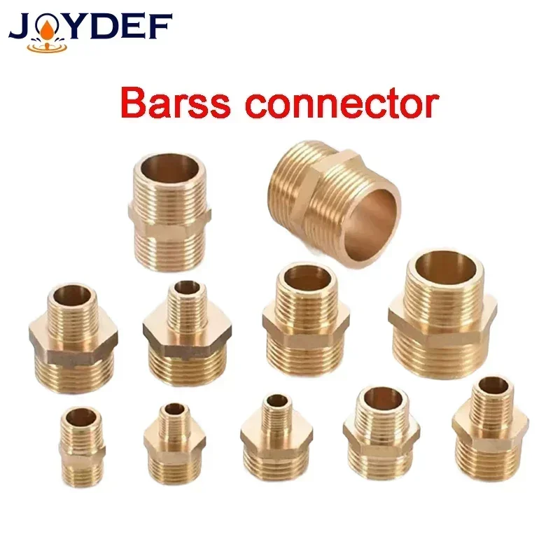 Brass Pipe Hex Nipple Fitting Quick Coupler Adapter 1/8 1/4 3/8 1/2 3/4 1 Male to Male Thread Water Oil Gas Connector