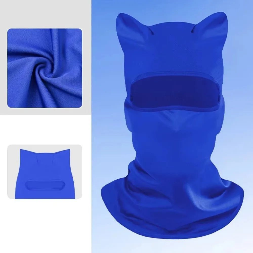 Gift Polyester Fiber Cat Ear Face Mask Sun Protector Soft Neck Gaiter Windproof Quick Dry Sunscreen Masque Hiking
