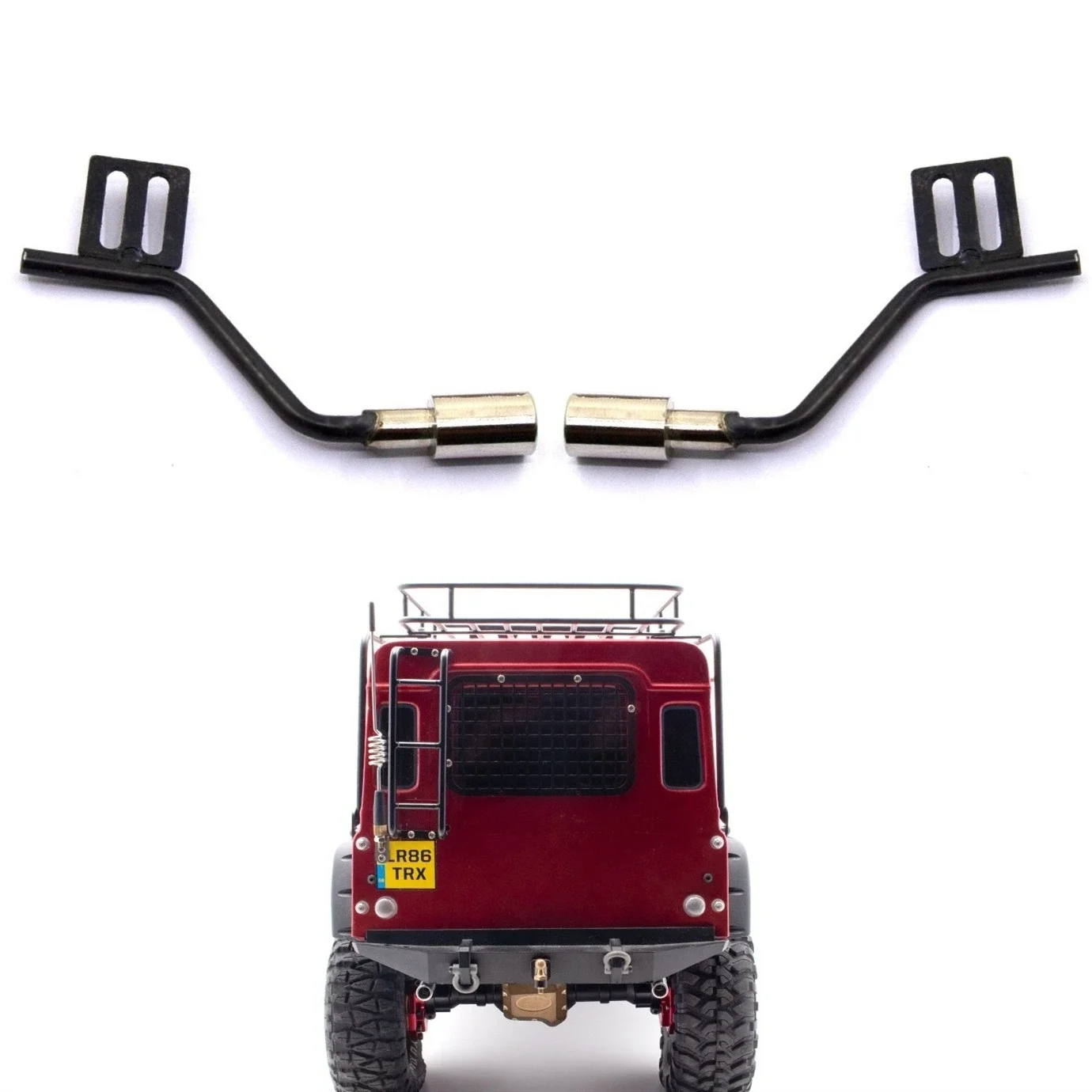 Image of 1 Paar Metall-Auspuffrohre als Upgrade-Teile für 1/10 RC Crawler, Realistische Simulationsdekoration, Kompatibel mit Axial SCX10 TRX4