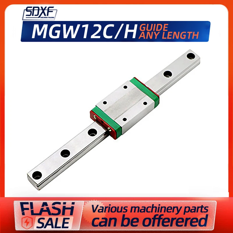 1pcs  MGW12 miniature guide rail  length 100 150 200 250 2000mm+1/2 pieces of MGW12C/MGW12H cnc router machine 3D printer parts