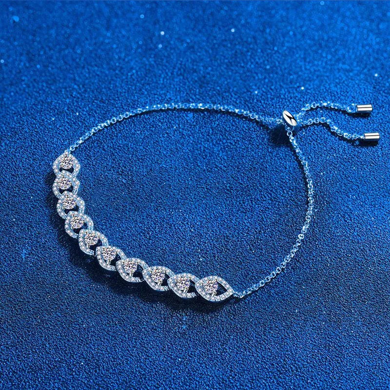 Zackiii D Color Total 1 Carat Moissanite Bracelets For Women High Quality 925 Sterling Silver Girls Luxury Quality Jewelry Gift