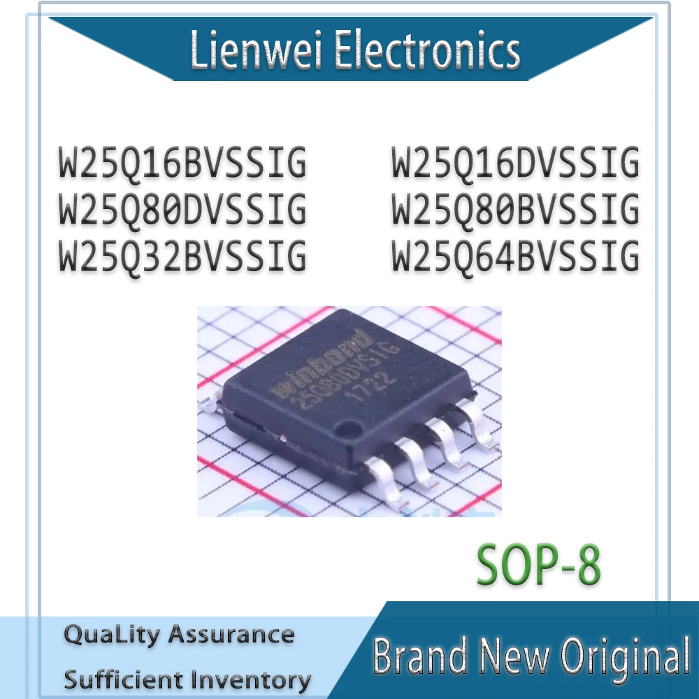 

100% New Original W25Q16BVSSIG W25Q16DVSSIG W25Q80DVSSIG W25Q80BVSSIG W25Q32BVSSIG W25Q64BVSSIG IC Chipset SOP-8