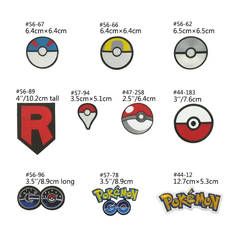 Pokemon Anime Patches Embroidered Clothing Accessories Poke Ball Clothing Decoration Stickers Children's Toys Birthday Gifts