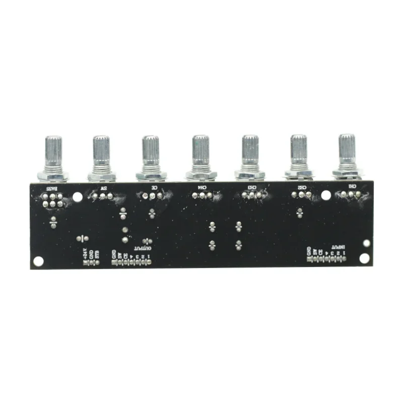 DC12-24V 5.1 Preamplifier Tone independent Channel Volume + Bass Frequency Adjustment 6 Way For 5.1 Amplifier Module