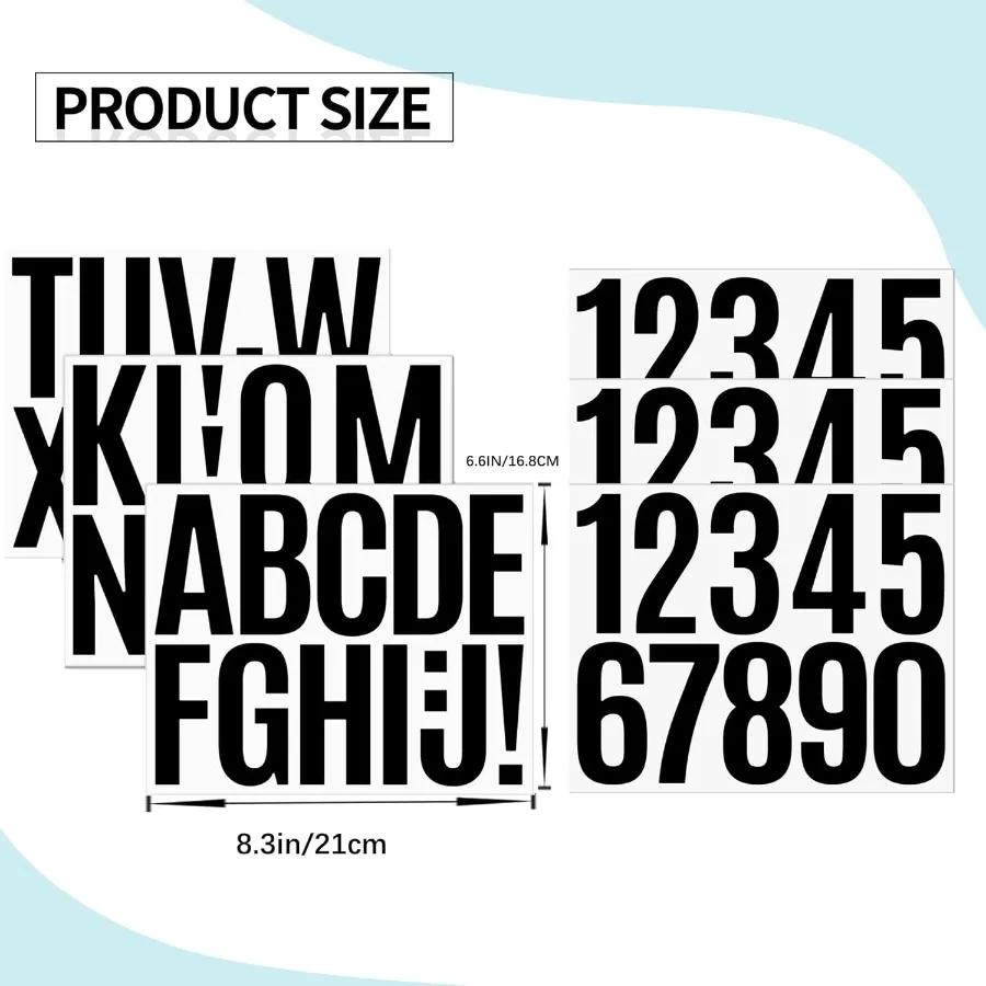 Letter Stirs 6 Sheets Maiox Numbers 3 inch Self Adhesive Vinyl Waterproof Stirs Large Decals House Numbers DIY Crafts Art Makin