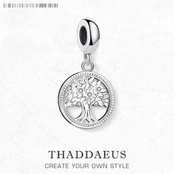 Tree of Life Round Pendant Charm Spring 925 Sterling Silver Elegant Women Girls Jewelry Gifts Dropshipping