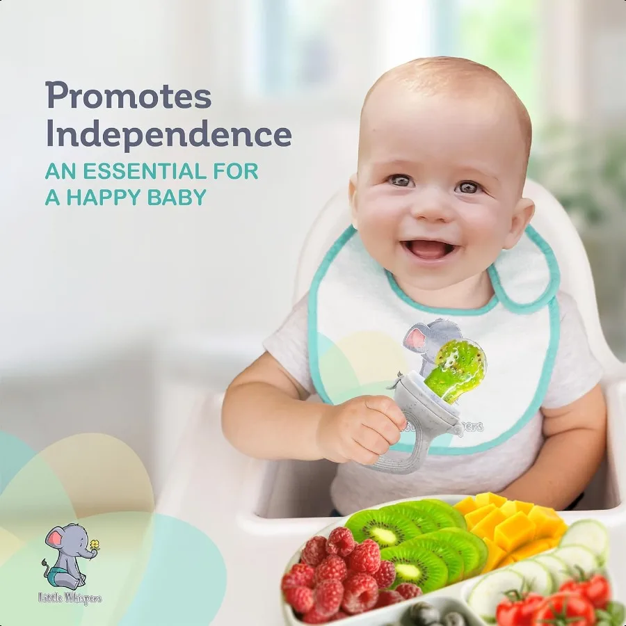 LittleWhispers الطفل سلطة فواكه المغذية مصاصة مصاصة مغذيات للفواكه الطازجة أو حليب الأم الرضع التسنين الإغاثة مجموعة من 2