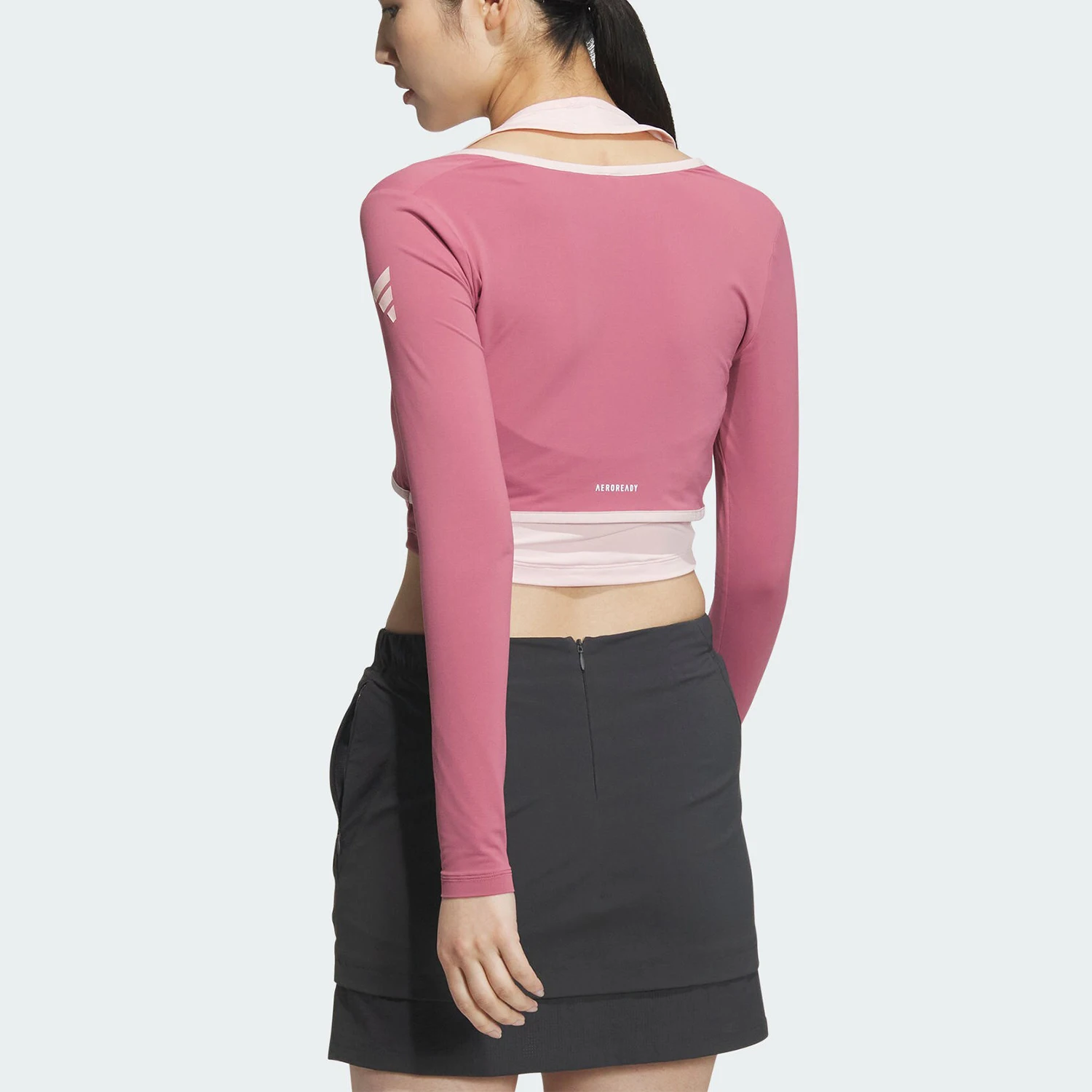 Adidas genuine new women's fashionable slim fit 2-in-1 long sleeved T-shirt JN3495