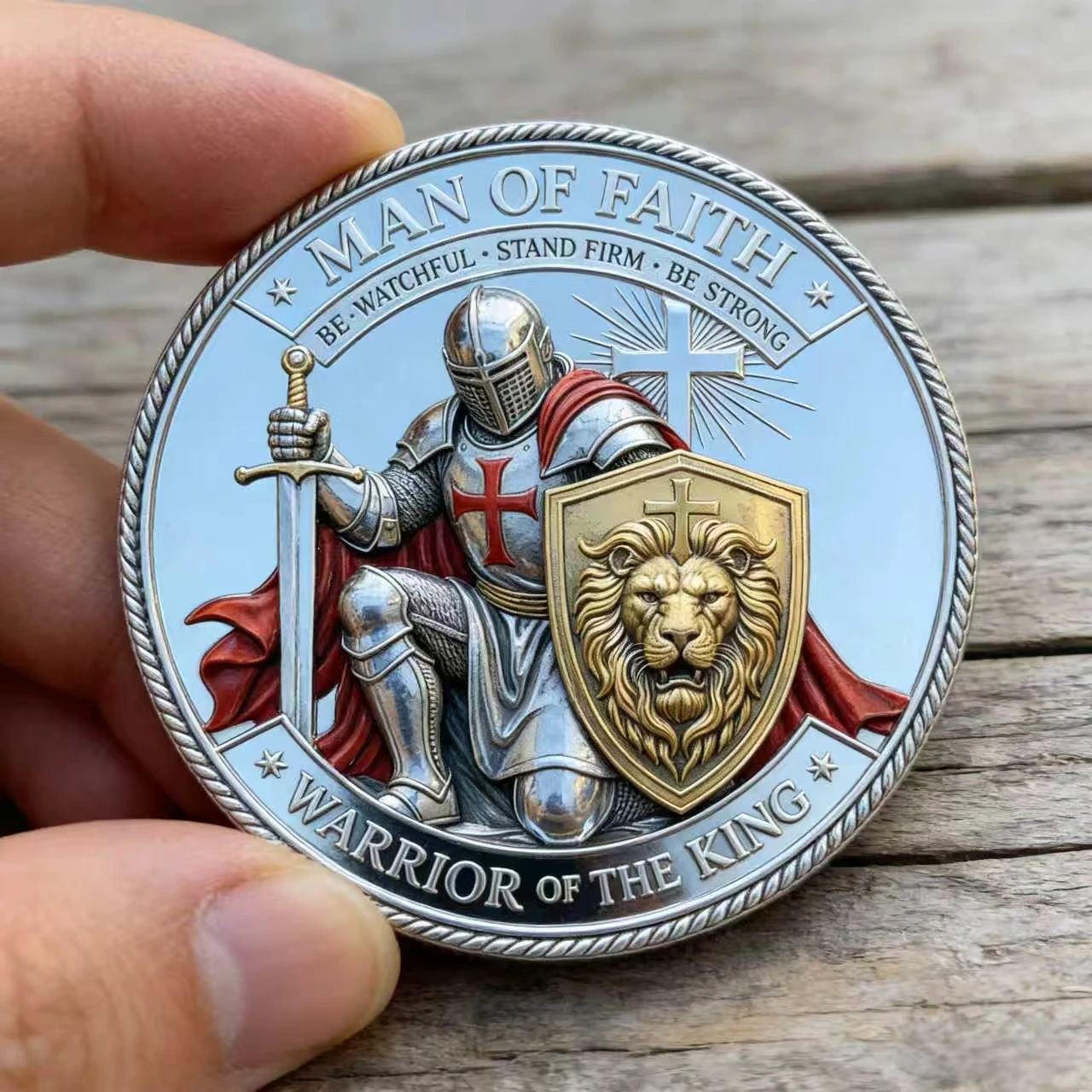 Moneda de recuerdo de león tallada en 3D de alta calidad - Hombre de Fe, Guerrero del Rey Judán, Obra de arte simbólica coleccionable